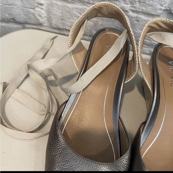 Vionic Size US 10 EU 40 Silver Pewter Aruba Maria Wedge Espadrilles - Picture 7 of 11